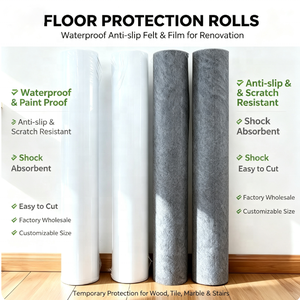 Rollo de <span class=keywords><strong>Fieltro</strong></span> Impermeable de Longitud Personalizada para Protección de Pisos, 100-300GSM, Alfombra Adhesiva de <span class=keywords><strong>Fieltro</strong></span> para Pintura al Óleo y Renovación - Product Image 1
