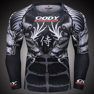 Venta al por mayor compresión camiseta hombres ropa atlética 3D Animal impresión manga larga MMA camiseta - Product Image 3