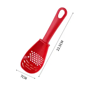 Fusipu Non-stick Spoon with Sealing Clip Plastic Long Handle Minimalist  Measuring Spoon Household Supplies 