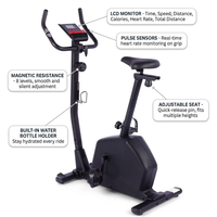 Vélo d'exercice magnétique vertical avec moniteur de vitesse, distance, calories et fréquence cardiaque, compteur manuel, pour la maison et la salle de sport