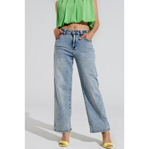 Jeans estilo cargo blanqueados con detalles de correa tipo cinturón en la cintura - Product Image 2