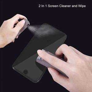 Kit de nettoyage 2-en-1 pour écrans de téléphone et d'ordinateur : Spray et chiffon microfibre pour dépoussiérage (sans liquide de nettoyage) - Product Image 2