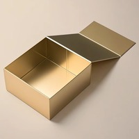Boîte en papier carrée pliable avec logo personnalisé et fermeture magnétique pour bijoux, emballage gaufré, cadeau écologique