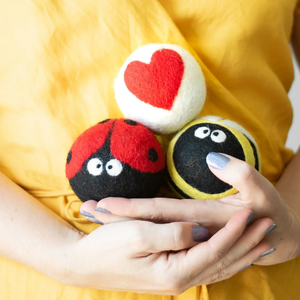 Boules <span class=keywords><strong>de</strong></span> séchage en <span class=keywords><strong>laine</strong></span> faites à la main, nouveauté, avec motifs paresseux, <span class=keywords><strong>pingouin</strong></span>, panda, cœur, adoucissantes écologiques réutilisables pour la maison et la vente au détail - Product Image 6