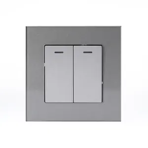 European Electrical Glass Switches With Led Indicator 250V~ /10A Modern Design Wall Light Switch CE Certificate