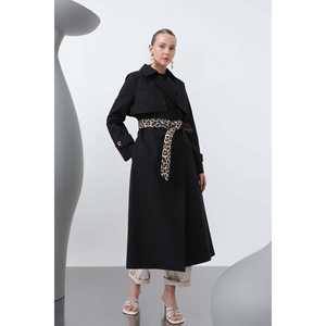 Gabardina Elegante para Mujer, Manga Larga, Tejida, Resistente al Viento, Color Camel, para Otoño - Product Image 4