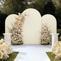 Ensemble de 3 housses pour arche de mariage en spandex, housses ajustées pour support d'arche, housses de fond d'arche ronde pour décoration de mariage et d'anniversaire