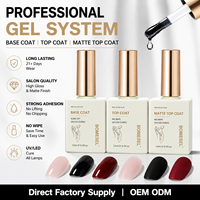 Gel de base OEM sous marque privée, Top Coat sans résidu, Top Coat mat, Vernis gel UV LED Soak Off, Fabricant d'usine, Vente en gros B2B