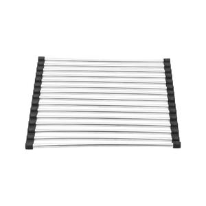 Étagère pliable en acier inoxydable sur mesure pour fruits et légumes, avec rideau de drainage en tube rond et tapis isolant thermique carré - Product Image 1