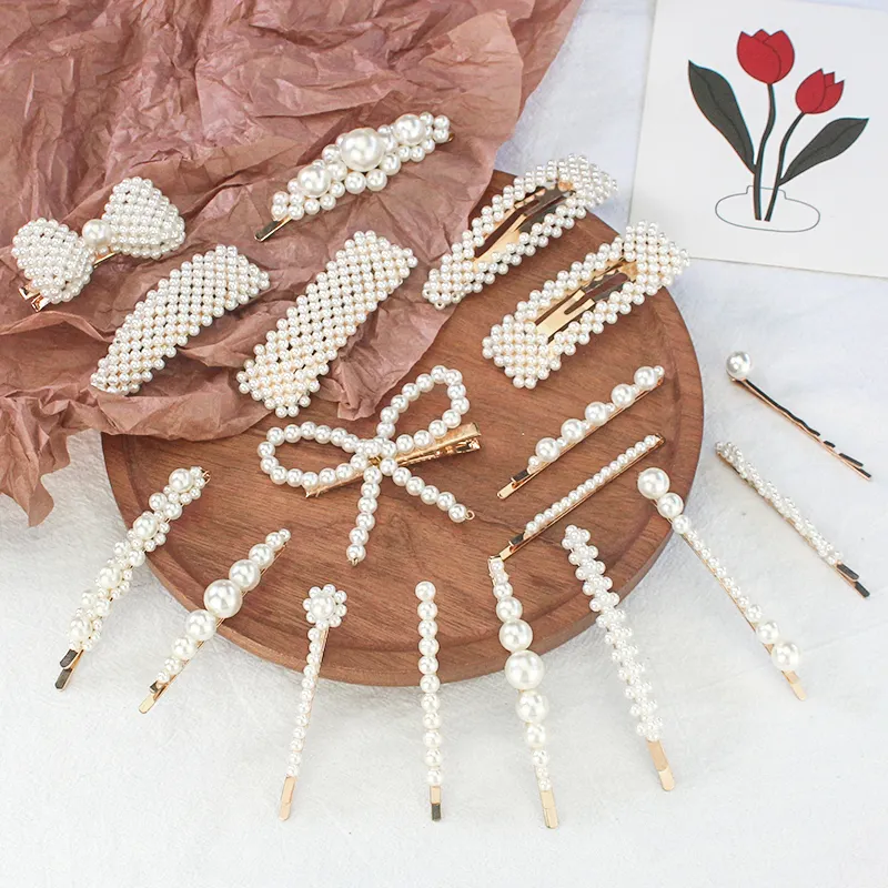 Ts125 Fashion Simple Pearl Hair Clips For Women Bride Wedding Decorations Pearl Hairpins Hair Accessories 