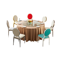 Chaise d'hôtel moderne en métal doré avec dossier circulaire pour mariages, événements, banquets, conférences, restaurants