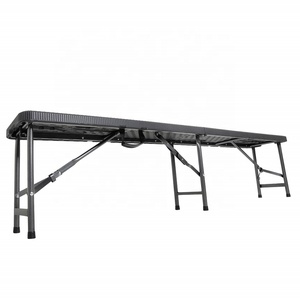 Banco Plegable de Plástico para Jardín, <span class=keywords><strong>Camping</strong></span> o <span class=keywords><strong>Bistro</strong></span>, de 6 Plazas, 180 cm, Color Negro, de Mimbre, Marca Manufacturer - Product Image 2
