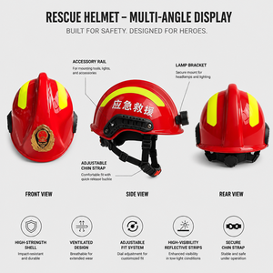 Casque <span class=keywords><strong>de</strong></span> sauvetage personnalisé avec logo, coque résistante aux chocs pour pompier, absorption des chocs à froid 2652N avec support <span class=keywords><strong>de</strong></span> lampe sur rail - Product Image 3