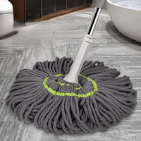 FF5441 Serpillère à long manche pour sols en bois dur et carrelage, nettoyage domestique économique, microfibre sèche et humide, auto-essorage, serpillère torsadée