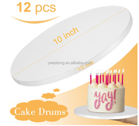 Plateau rond blanc pour gâteau, épaisseur 12 mm, imperméable, avec feuille d'or et gaufrage, qualité alimentaire, 8, 10, 12, 14, 16 pouces, pour la confection de gâteaux