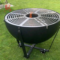 Acier robuste 80 CM acier Corten brasero foyer Portable extérieur charbon de bois jardin four barbecue gril pour 5 personnes