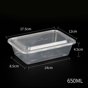 Boîte à lunch jetable en plastique de 500 ml à 750 ml, design rectangulaire moderne, compatible micro-ondes, couvercle en PP moulé par injection, conteneur alimentaire à emporter - Product Image 6