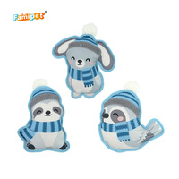 Famipet Fabricant Vente en gros personnalisée Nouveau thème hivernal Design animal mignon Jouet en peluche doux et froissé pour animaux de compagnie Ensemble de jouets couineurs pour chiens