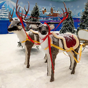 Đồ trang trí Giáng sinh ngoài trời cỡ lớn, mô hình động vật hoạt hình kích thước thật, tuần lộc kéo xe trượt tuyết, tượng tuần lộc bằng nhựa resin tùy chỉnh cỡ lớn - Product Image 2