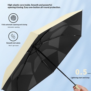 Ultra-light Folding-Free Full-<b>automatic</b> Second-closing Adult Black Sunscreen Rain Dual-Purpose <b>Umbrella</b> - Product Image 1