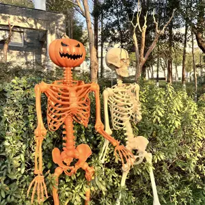 Cadılar bayramı Prop plastik posble eklemler kemikleri tatil dekorasyon için işık göz insan cadılar bayramı iskeletler asılı