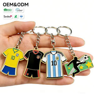 कस्टम राष्ट्रीय टीम फुटबॉल जर्सी कीचेन-एनमेल के लिए कीचेन-एनमेल धातु कीरिंग, जर्मनी के प्रशंसकों के लिए - Product Image 1