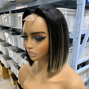 Perruques en <span class=keywords><strong>cheveux</strong></span> humains, coupe bob de 8 pouces, cuticules alignées, nouées à la main, colorées pour femmes - Product Image 4