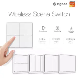 Push Button Switches Wall Switches Tuya Smart Zigbee App Scenes Switch 1/2/3/ 4 Gang Domotica Smart