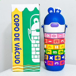 Bouteille d'Eau en Acier Inoxydable pour Enfants, Jouet de Mathématiques Mignon avec Sangle de 430ml, Lapin, Étudiant, Paille Mignonne - Product Image 5
