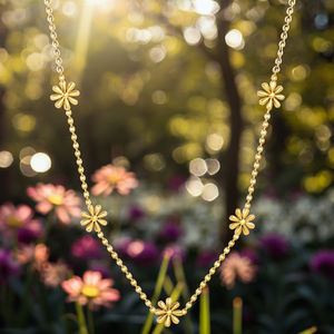 2025 desain baru baja tahan karat Daisy liontin Fashion 18K tidak pudar, perhiasan Korea kustom grosir, kalung wanita yang menawan - Product Image 5