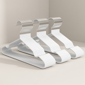 Cintres antidérapants <span class=keywords><strong>pour</strong></span> adultes avec rainures, revêtement PVC, <span class=keywords><strong>pour</strong></span> costumes, robes, cintres métalliques <span class=keywords><strong>pour</strong></span> vêtements - Product Image 2