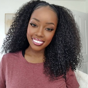 Pelucas de cabello humano rizado Afro, hechas a máquina, color negro Natural, brasileño, venta al por mayor - Product Image 6
