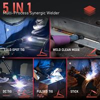 YEESTECH 220A Poste à souder TIG 5-en-1, double tension 110V/220V, DC TIG/PULSE/HF, démarrage automatique, interface pédale de gaz