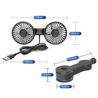Ventilateur de refroidissement de siège de voiture noir à 3 vitesses, 120W, charge USB, double tête, rotation à 360 degrés, refroidisseur de cou pour accessoires de voiture d'été