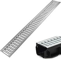 Canal de terrasse galvanisé pour jardin balcon piscine vidange 1m couverture grille