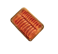Barquette d'emballage sous vide durable en PP thermoformé, personnalisable (couleur et logo), forme rectangulaire, pour steak