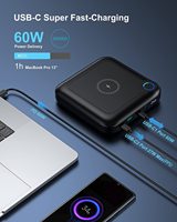 Batterie externe portable 25000mAh/92.5Wh, capacité réelle, charge rapide PD 60W, idéale pour les voyages, le camping, le bureau, les compagnies aériennes.