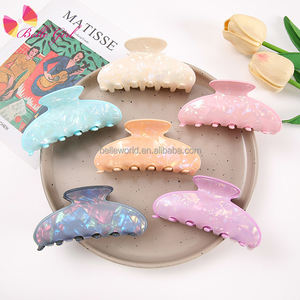 BELLEWORLD versión coreana <span class=keywords><strong>de</strong></span> moda acrílico Accesorios Para El Pelo Mujer 9,8 cm mujeres niñas pinza para el cabello leopardo Floral pinza para el cabello - Product Image 6