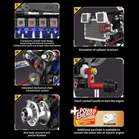 Juego de Bloques de Construcción de Simulación de Motor Supercargado Americano de Manivela, Transmisión Mecánica, Juguetes Educativos STEM para Autos