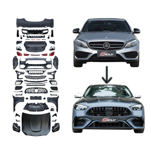<span class=keywords><strong>W205</strong></span> à W206 Pièces d'auto pour Benz 2015-2021 Classe C <span class=keywords><strong>W205</strong></span> Mise à niveau 2022-2025 W206 C63 Kit de carrosserie Pare-chocs de voiture Phare Capot Ailes - Product Image 1