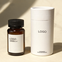Bouteilles en verre rondes givrées 30ml 60ml 75ml 100ml 120ml 150ml Bouteilles de pilules pharmaceutiques Capsule avec bouchon à vis