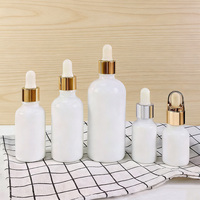 Bouteilles d'huile essentielle en céramique cosmétique en verre opale personnalisées de 30 ml, flacon compte-gouttes en porcelaine blanche de 30 ml