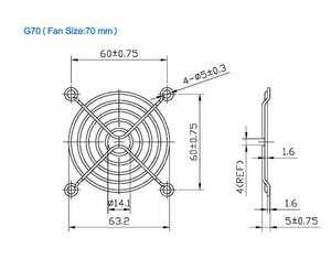 Grille de protection de ventilateur de refroidissement en acier inoxydable SYMBANG, 70 mm, garantie 3 ans, utilisation industrielle, support OEM personnalisé - Product Image 1