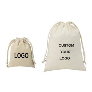 Sac à main en mousseline de coton naturel avec logo personnalisé, pochette à cordon en toile de haute qualité pour sous-vêtements, idéal pour la promotion - Product Image 6