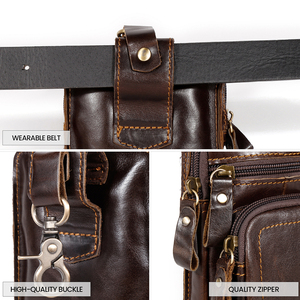 Vintage petite taille Packs sac de téléphone portable en <span class=keywords><strong>cuir</strong></span> véritable taille <span class=keywords><strong>ceinture</strong></span> sac pour hommes - Product Image 5