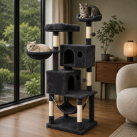 Arbre à chat double et haut avec hamac pour chatons, vente en gros, produit phare