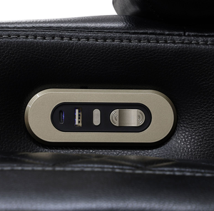 Ensemble de canapés électriques inclinables modernes en cuir avec fonction convertible et extensible, pour salon, avec fonction rafraîchissante - Product Image 3