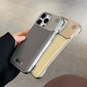 Funda Magnética de Cuero PU sin Marco para iPhone 17 13 14 15 16 Pro Max con Botón Táctil para Cámara y Cubierta Trasera Protectora - Product Image 4