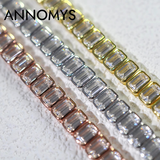 Emerald Cut Jewelry 925 Silver Moissanite Diamond Tennis Bracelet Fancy Moissanite Tennis Bracelet with GRA Moissanite D Color