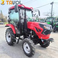 Tracteur agricole à cabine fermée de 50 CV, pneus larges, 4 roues motrices